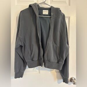 Abercrombie & Fitch Soft Gray Fleece Jacket